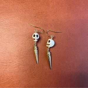 Skull Gold Pendant Earrings
